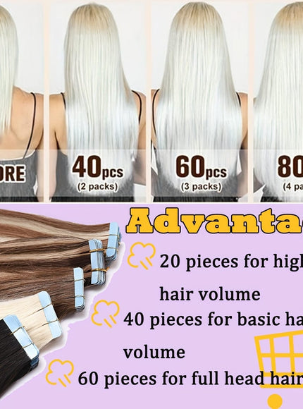 KissICON KissIcon Remy Tape In Hair Extensions 40Pcs 100g