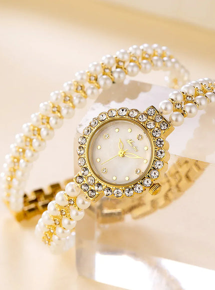 KissICON [KissIcon] Romantic Womens Watch Pearl Bracelet - Waterproof