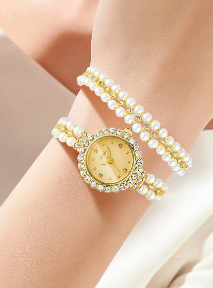 KissICON [KissIcon] Romantic Womens Watch Pearl Bracelet - Waterproof