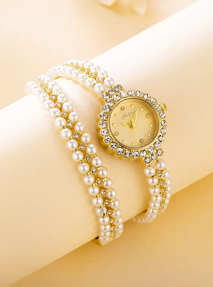 KissICON [KissIcon] Romantic Womens Watch Pearl Bracelet - Waterproof