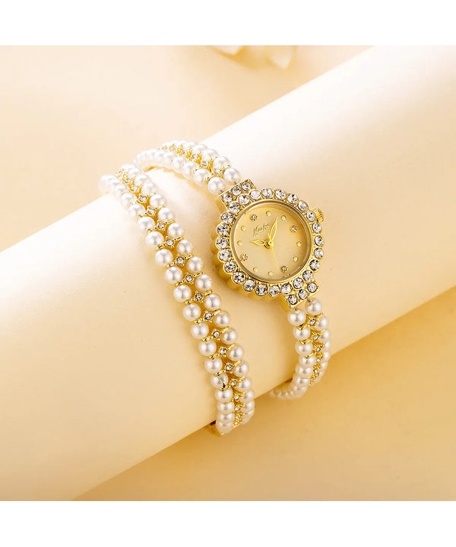 KissICON [KissIcon] Romantic Womens Watch Pearl Bracelet - Waterproof