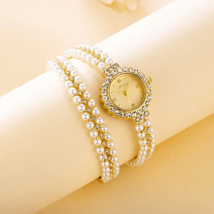 [KissIcon] Romantic Womens Watch Pearl Bracelet - Waterproof