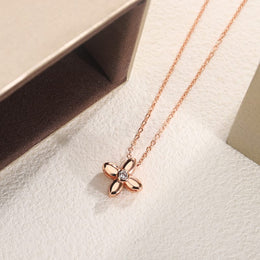 KissICON KissIcon Rose Gold Clover Necklace - Elegant Party Jewelry