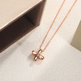 KissICON KissIcon Rose Gold Clover Necklace - Elegant Party Jewelry