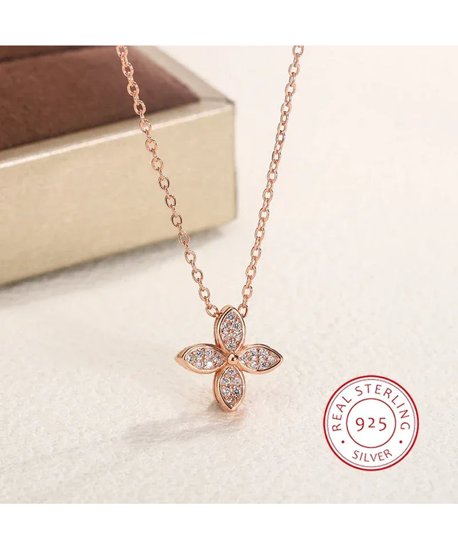 KissICON KissIcon Rose Gold Clover Necklace - Elegant Party Jewelry