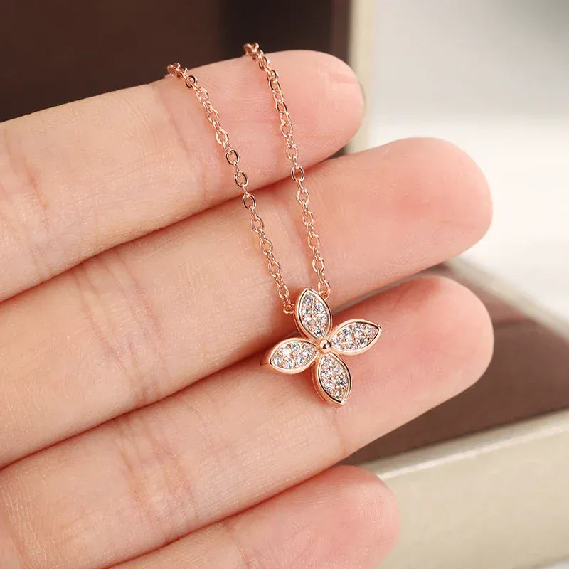 KissICON KissIcon Rose Gold Clover Necklace - Elegant Party Jewelry