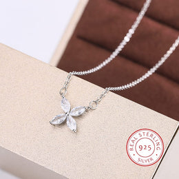 KissICON KissIcon S925 Clover Clavicle Necklace - AAA Zircon Sparkle