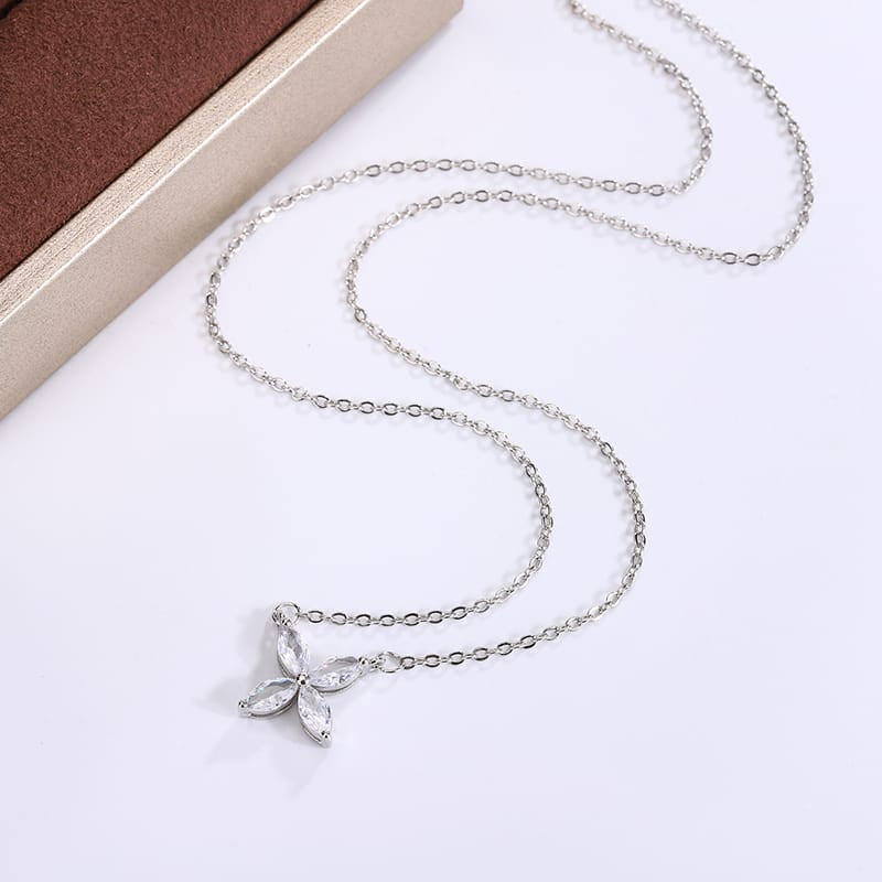 KissICON KissIcon S925 Clover Clavicle Necklace - AAA Zircon Sparkle