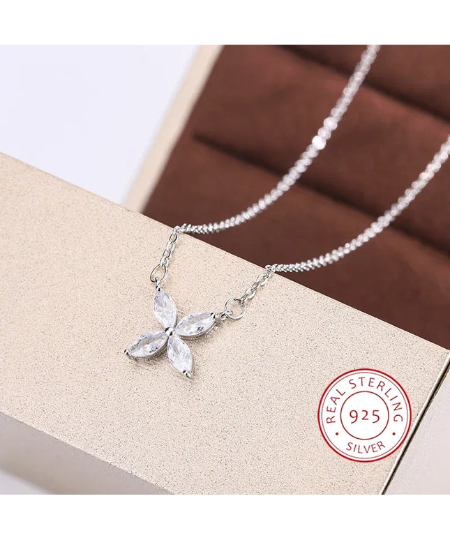 KissICON KissIcon S925 Clover Clavicle Necklace - AAA Zircon Sparkle