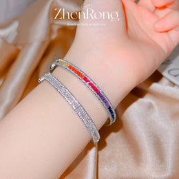 KissICON Kissicon S925 Silver Bling CZ Bangles