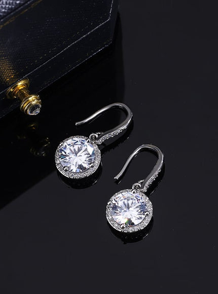 KissICON KissIcon S925 Silver Plated Crystal Earrings Wedding Ready