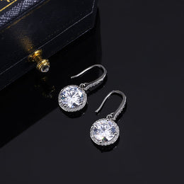 KissICON KissIcon S925 Silver Plated Crystal Earrings Wedding Ready