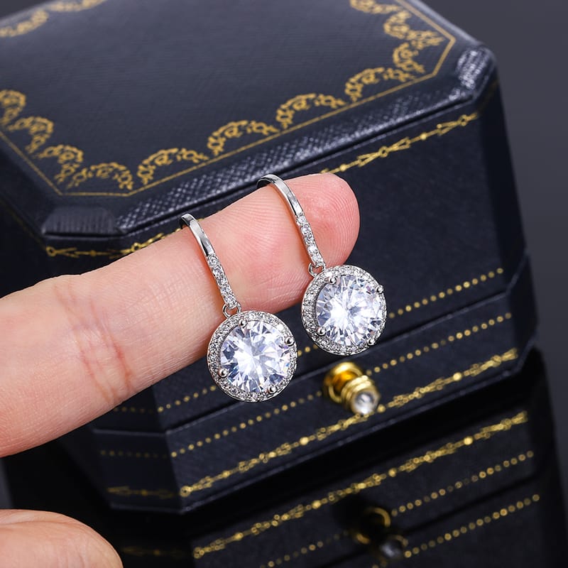 KissICON KissIcon S925 Silver Plated Crystal Earrings Wedding Ready
