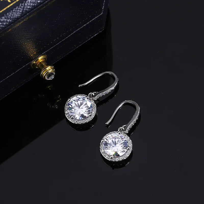 KissICON KissIcon S925 Silver Plated Crystal Earrings Wedding Ready