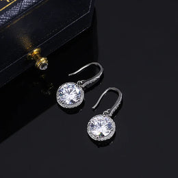 KissICON KissIcon S925 Silver Plated Crystal Earrings Wedding Ready
