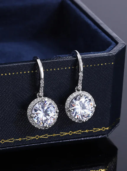 KissICON KissIcon S925 Silver Plated Crystal Earrings Wedding Ready