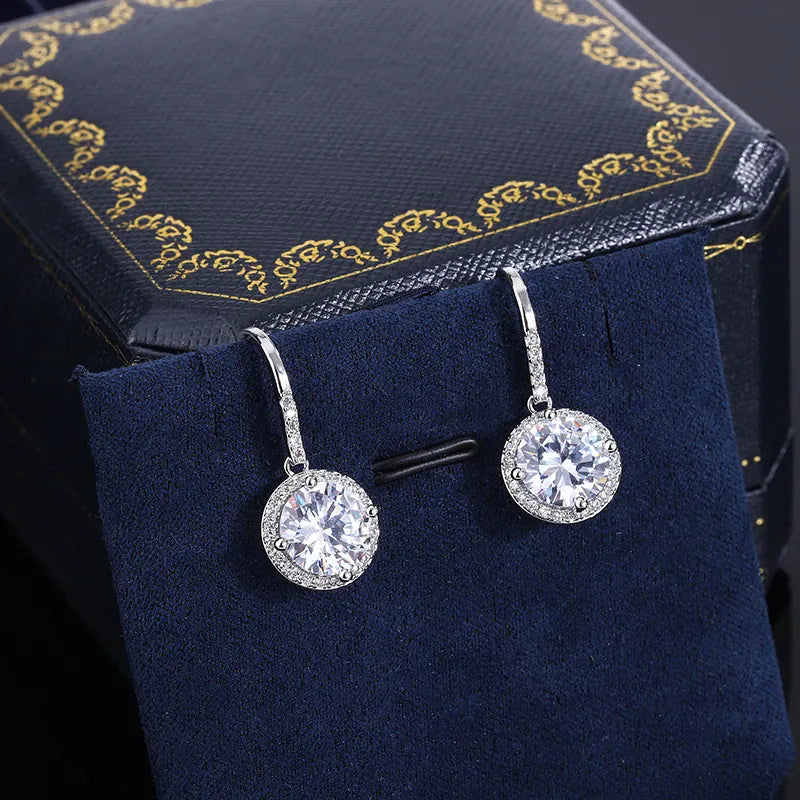 KissICON KissIcon S925 Silver Plated Crystal Earrings Wedding Ready