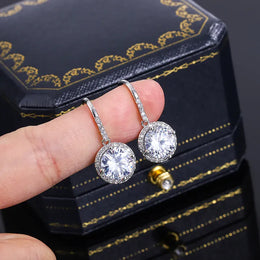 KissICON KissIcon S925 Silver Plated Crystal Earrings Wedding Ready