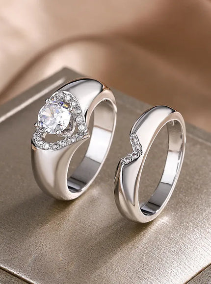 KissICON KissIcon S925 Silver Zircon Ring For Women Engagement Gift