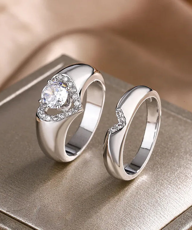 KissICON KissIcon S925 Silver Zircon Ring For Women Engagement Gift