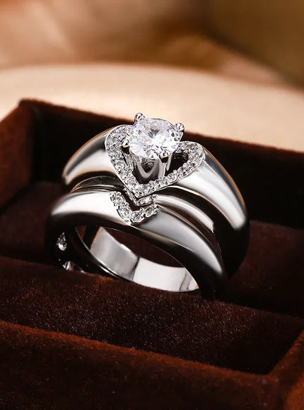 KissICON KissIcon S925 Silver Zircon Ring For Women Engagement Gift