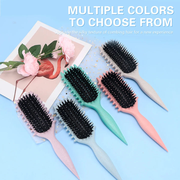 KissIcon Salon Curl Hair Brush - Detangling Reduces