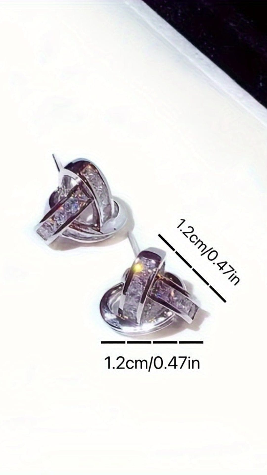 jkthpu-45 KissIcon Shining Geometric Zirconia Earrings Daily Wear