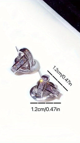 jkthpu-45 KissIcon Shining Geometric Zirconia Earrings Daily Wear