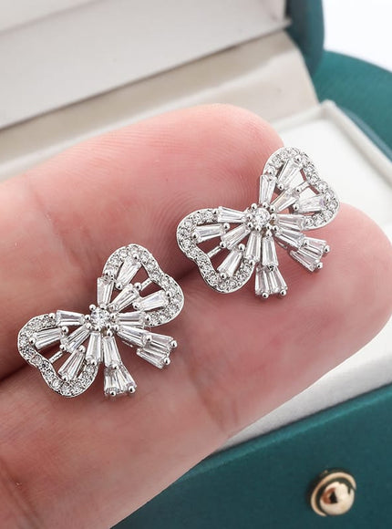 KissICON KissIcon Shiny Crystal Butterfly Stud Earrings - Zircon