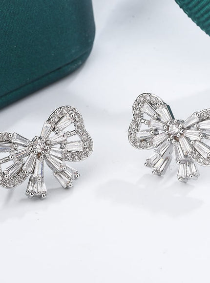 KissICON KissIcon Shiny Crystal Butterfly Stud Earrings - Zircon