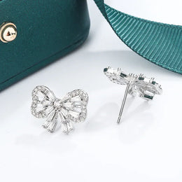 KissICON KissIcon Shiny Crystal Butterfly Stud Earrings - Zircon