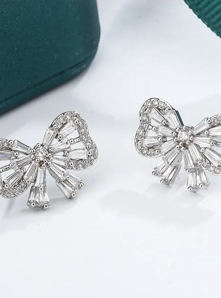 KissICON KissIcon Shiny Crystal Butterfly Stud Earrings - Zircon