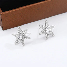 KissICON KissIcon Shiny Star Pentagram Stud Earrings - S925 Zircon