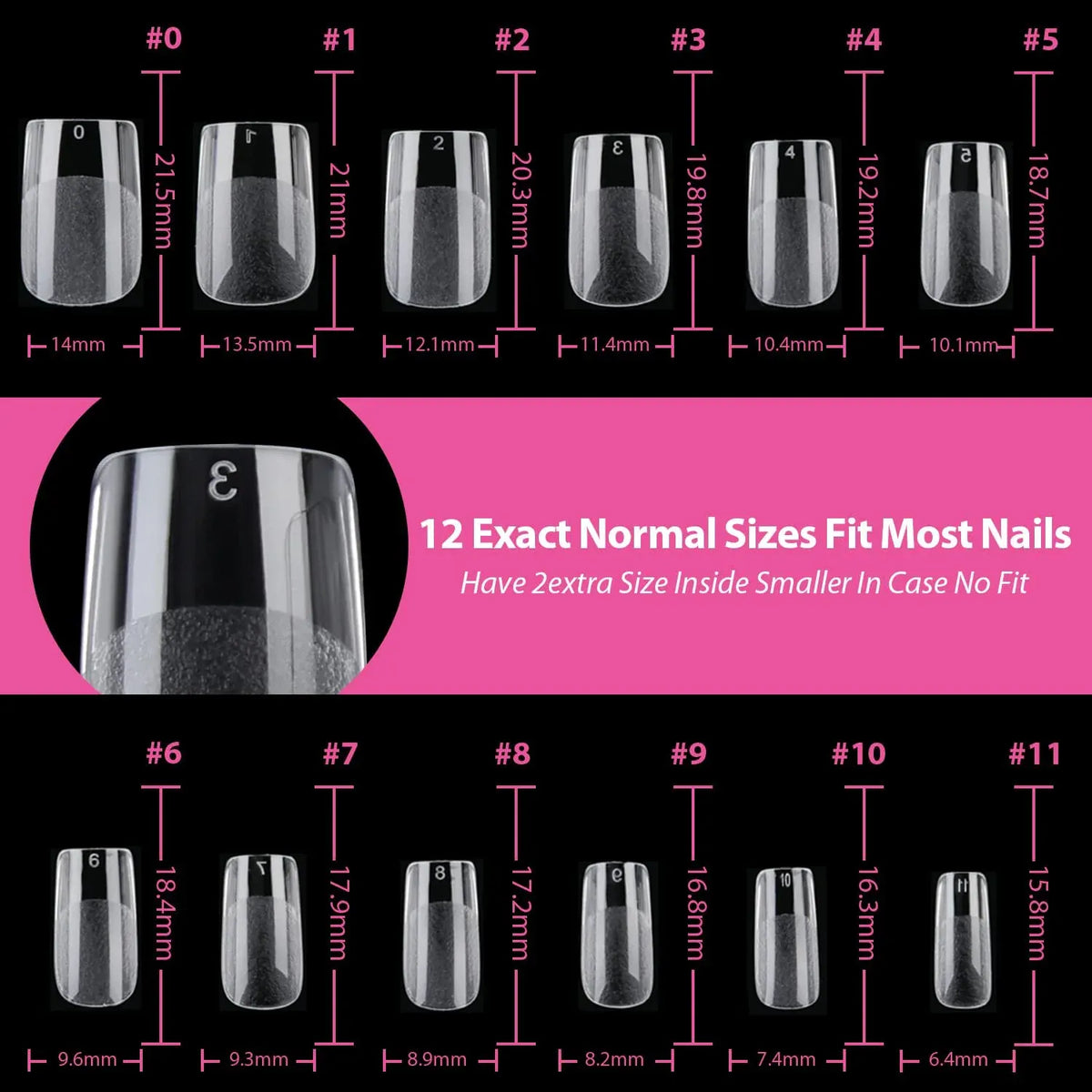 KissICON KissIcon Short Almond Nail Tips Clear Gel Press