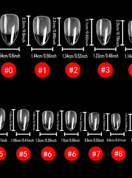 KissICON KissIcon Short Almond Nail Tips Clear Gel Press