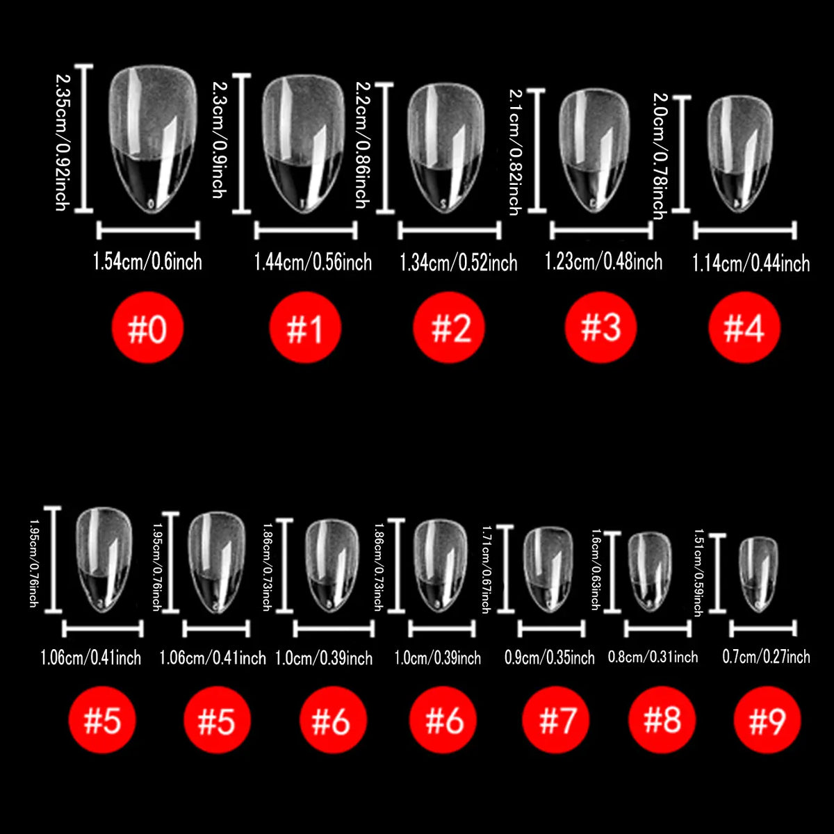 KissICON KissIcon Short Almond Nail Tips Clear Gel Press