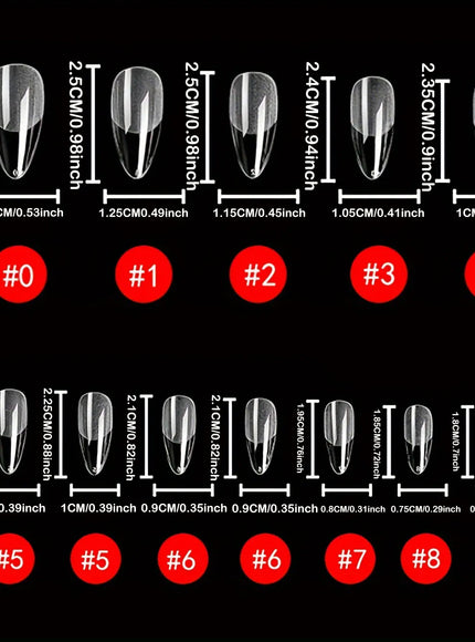 KissICON KissIcon Short Almond Nail Tips Clear Gel Press