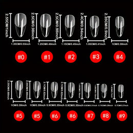 KissICON KissIcon Short Almond Nail Tips Clear Gel Press