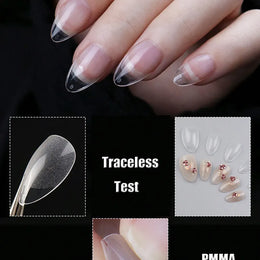 KissICON KissIcon Short Almond Nail Tips Clear Gel Press
