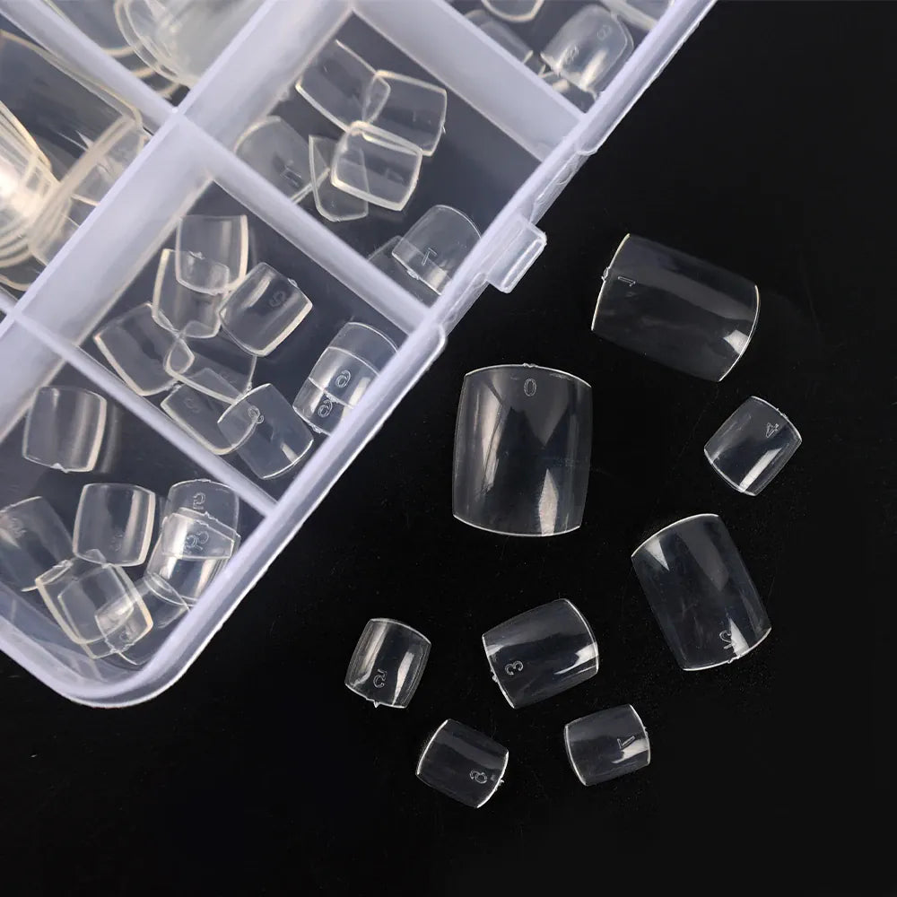 KissICON KissIcon Short Square Fake Toe Nails Box Natural