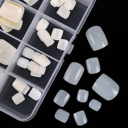 KissICON KissIcon Short Square Fake Toe Nails Box Natural