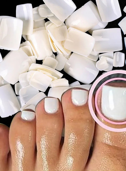 KissICON KissIcon Short Square Fake Toe Nails Box Natural