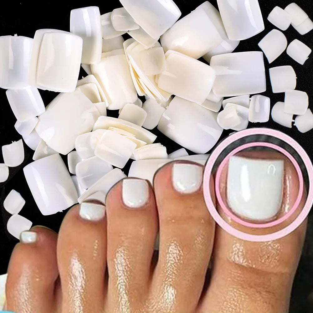 KissICON KissIcon Short Square Fake Toe Nails Box Natural