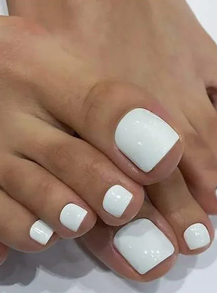 KissICON KissIcon Short Square Fake Toe Nails Box Natural