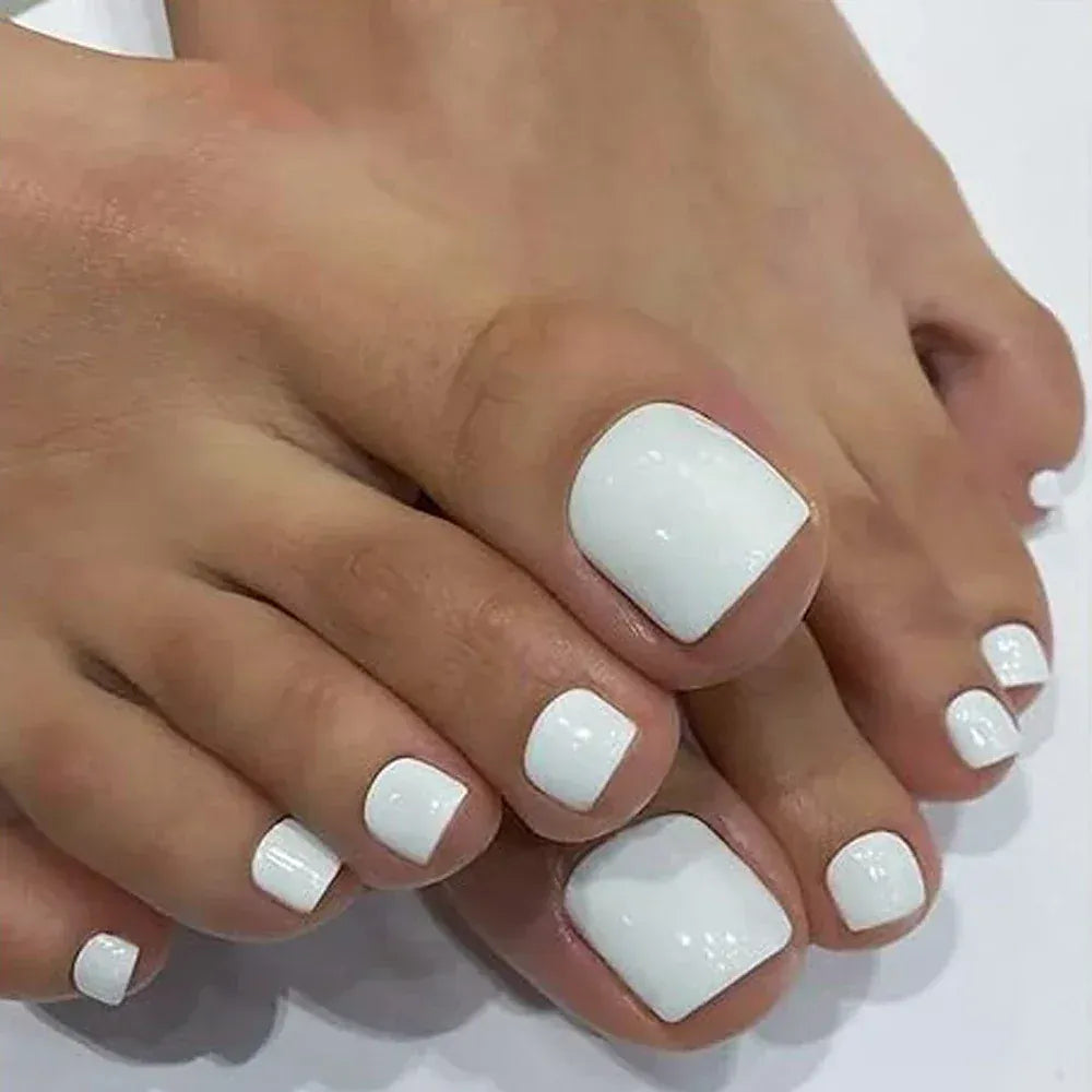 KissICON KissIcon Short Square Fake Toe Nails Box Natural