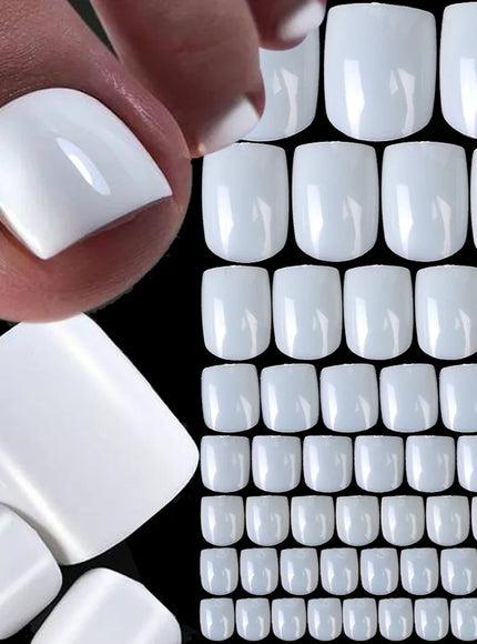 KissICON KissIcon Short Square Fake Toe Nails Box Natural
