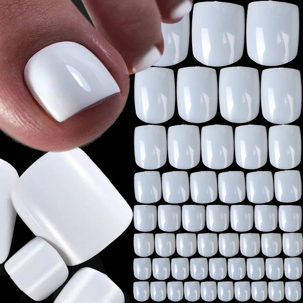 KissICON KissIcon Short Square Fake Toe Nails Box Natural