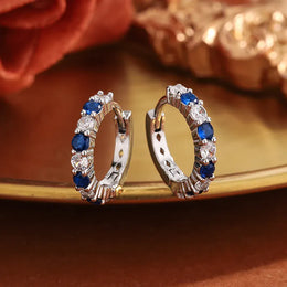 KissICON KissIcon Silver Plated Blue Zircon Stud Earrings - Party