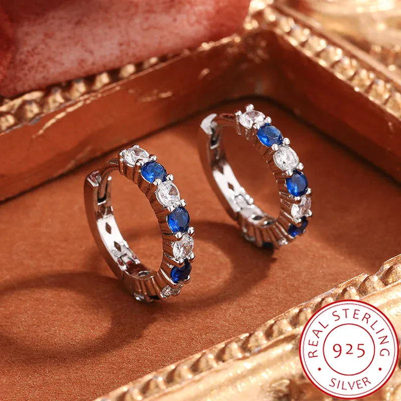 KissICON KissIcon Silver Plated Blue Zircon Stud Earrings - Party