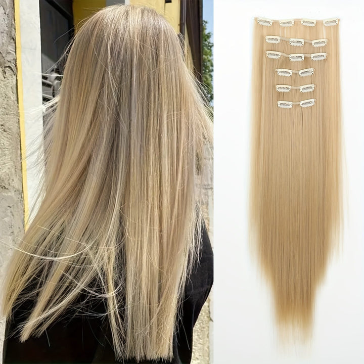 KissIcon Six Piece Set Clip In Hair Extensions